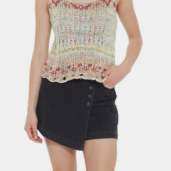 #11 NWT DEX Black High Rise Denim Skorts Size 28 - Picture 3 of 9